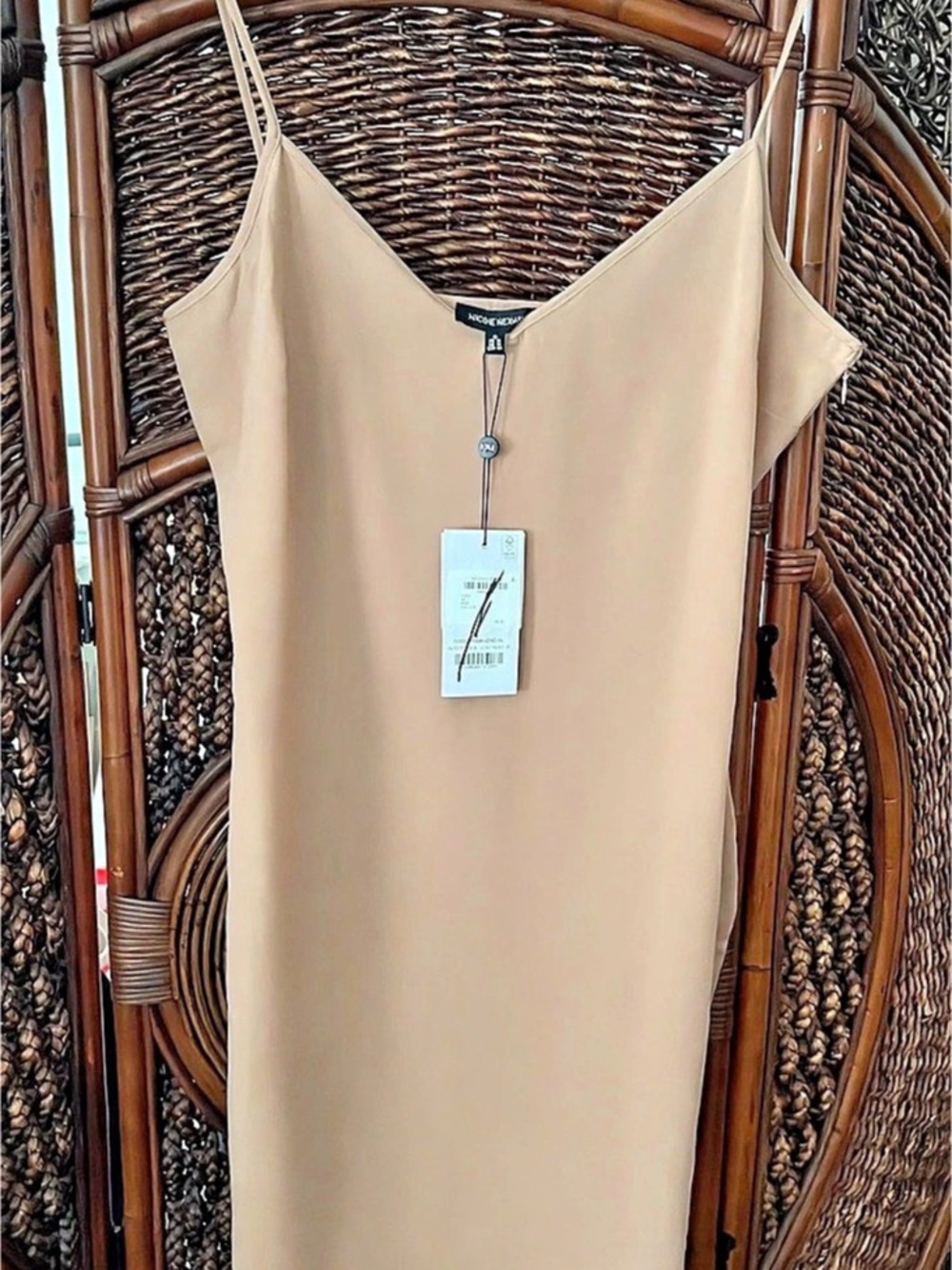 Nadine Merabi Slip Mini Dress in ligh Brown NWT